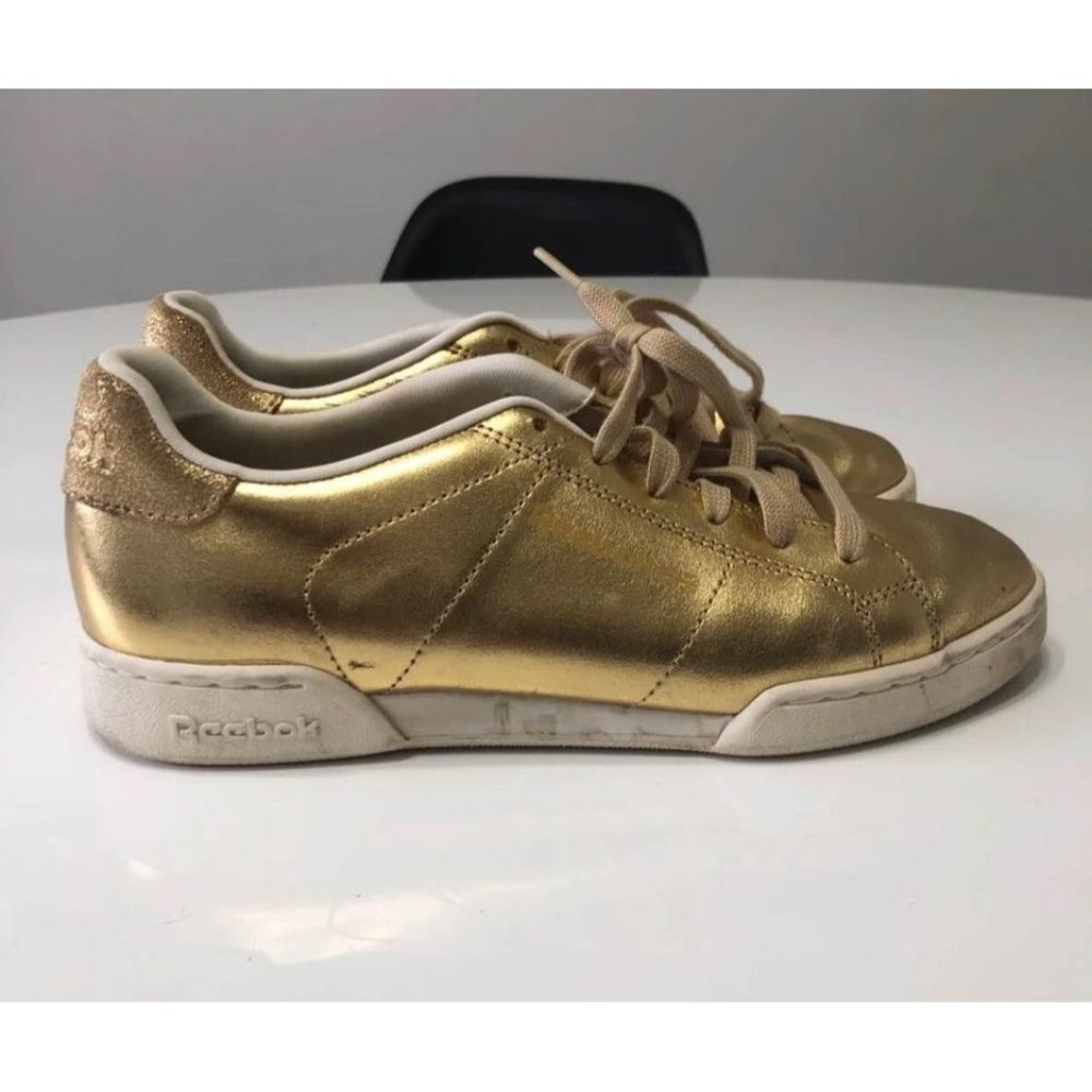 Gold Reebok Classic Sneakers Size 8